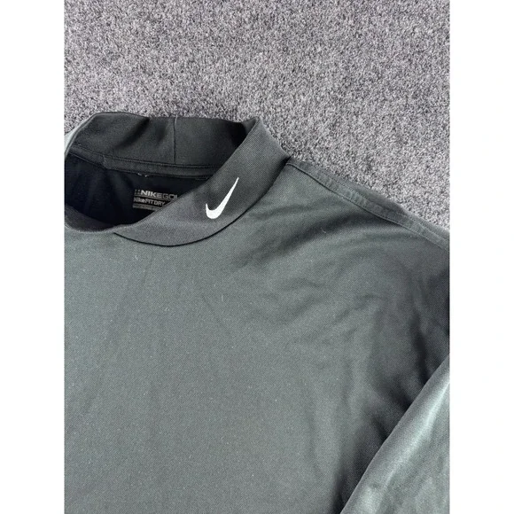 Nike Golf Dri Fit Long Sleeve Mock Neck Shirts XL Blue Black 2 Lot - Picture 3 of 15